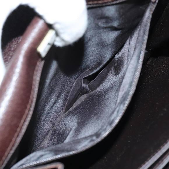 VALENTINO Shoulder Bag Leather Brown Gold Auth ar12877 - Picture 12 of 16